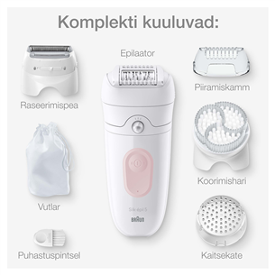 Braun Silk epil 5, Wet & Dry, white - Epilator