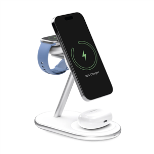 Puro Mag Station 3-in-1 Charging Stand, MagSafe, Qi2, valge - Juhtmevaba laadija PUFCCSQIMAG6AWWHI