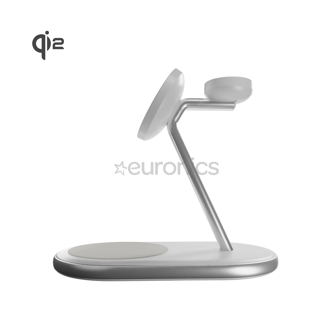 Puro Mag Station 3-in-1 Charging Stand, MagSafe, Qi2, valge - Juhtmevaba laadija