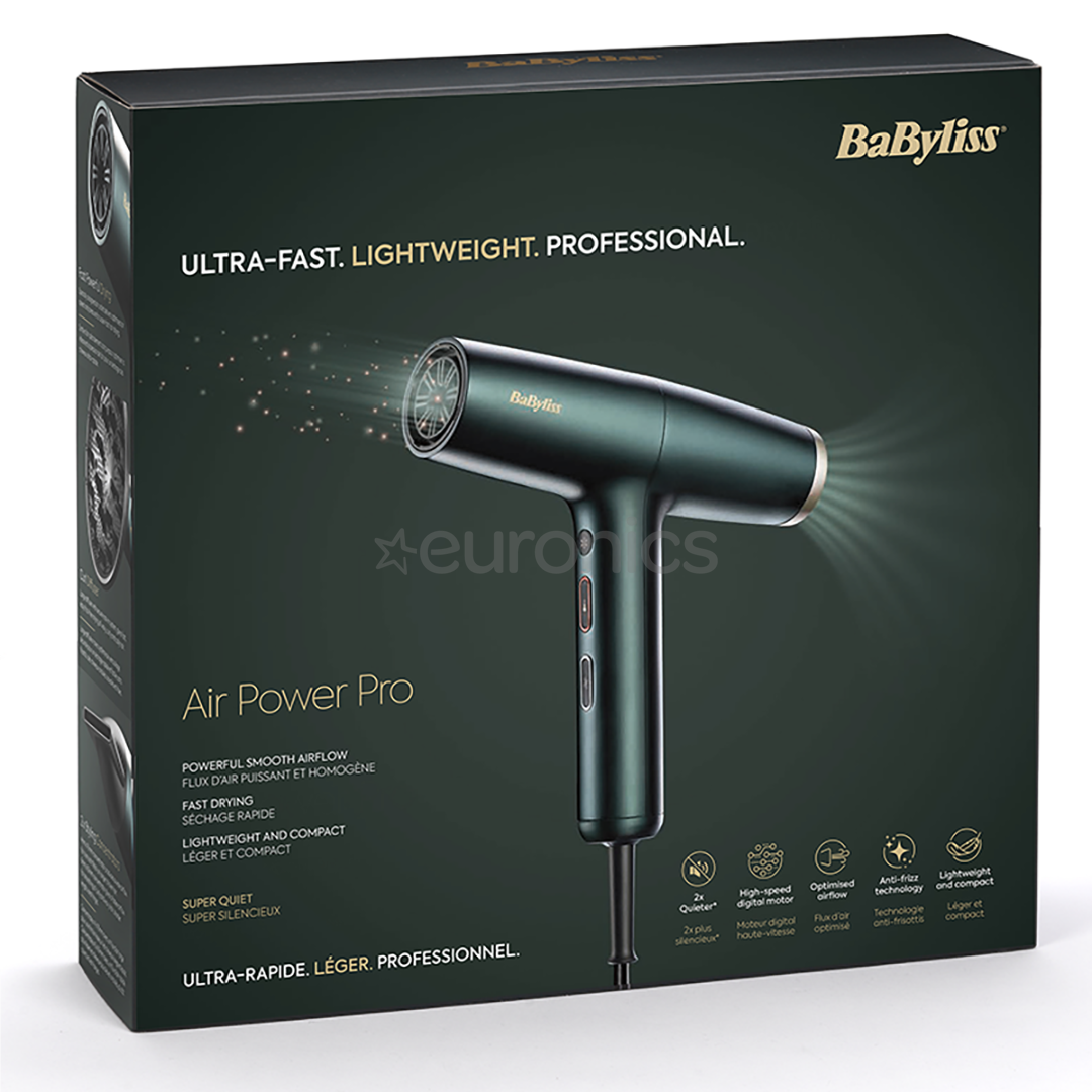 Babyliss Air Power Pro, 1700 W, roheline - Föön