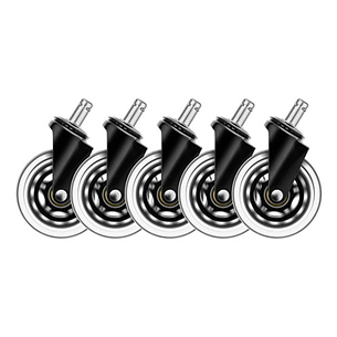 Deltaco GAM-157, 5 pcs, black - Rubber wheels for gaming chair 7333048059987