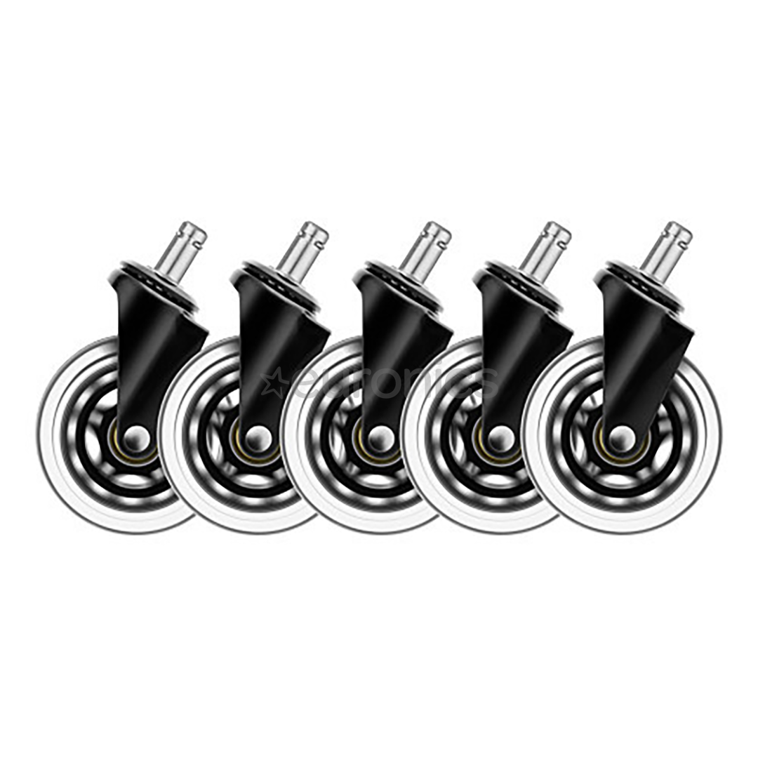 Deltaco GAM-157, 5 pcs, black - Rubber wheels for gaming chair