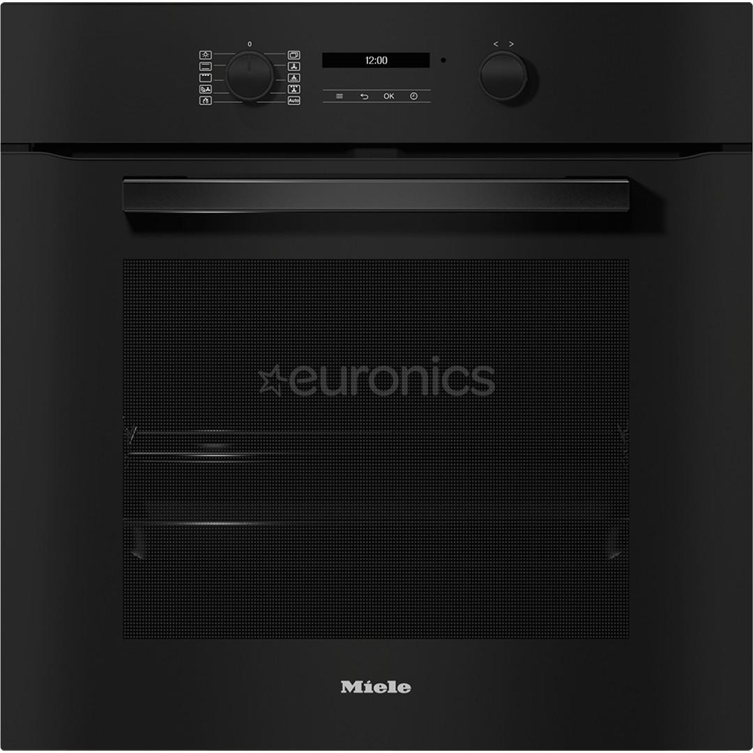 Miele, 76 L, pyrolytic cleaning, black - Built-in oven