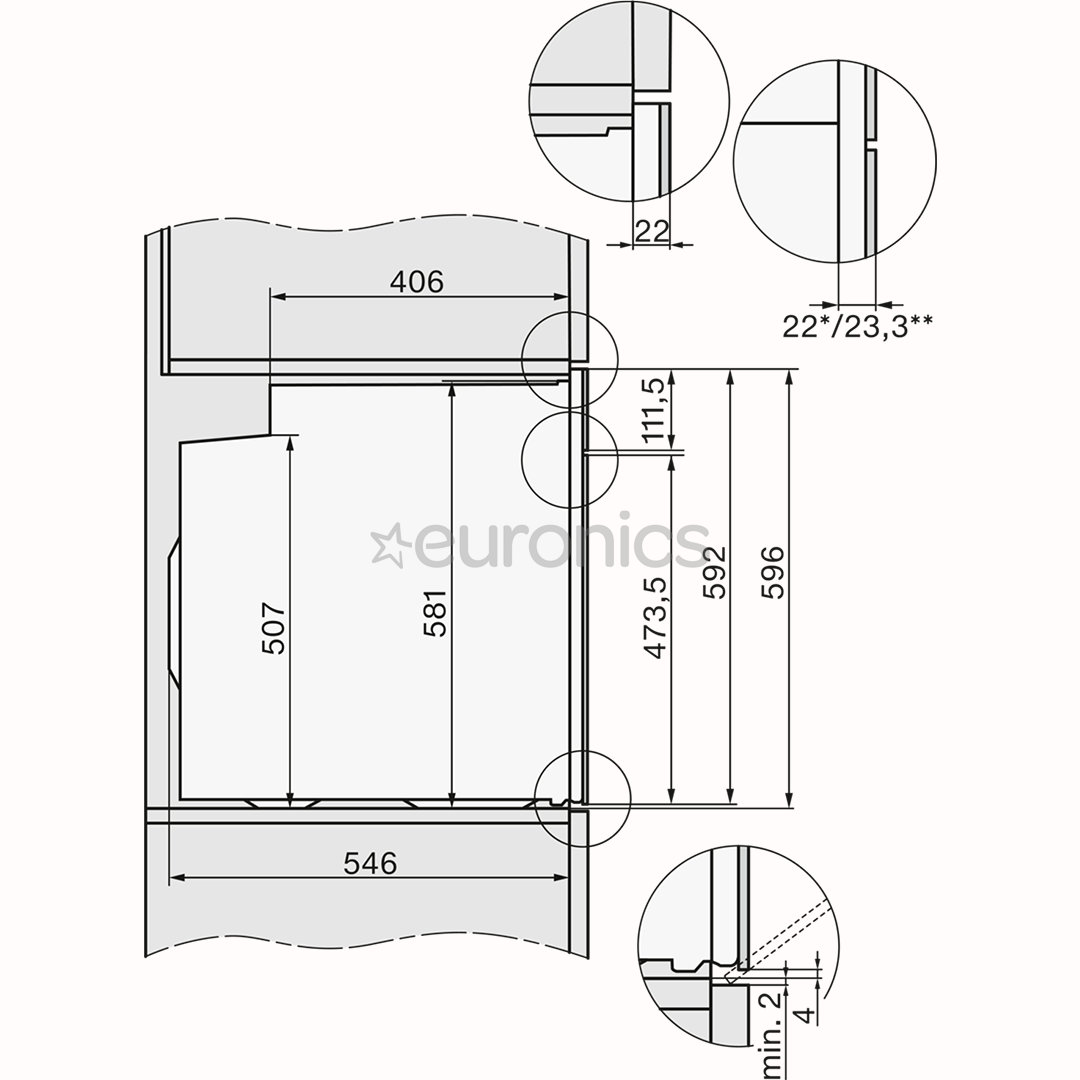 Miele, 76 L, pürolüütiline puhastus, must - Integreeritav ahi