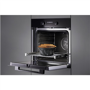Miele, 76 L, pyrolytic cleaning, black - Built-in oven