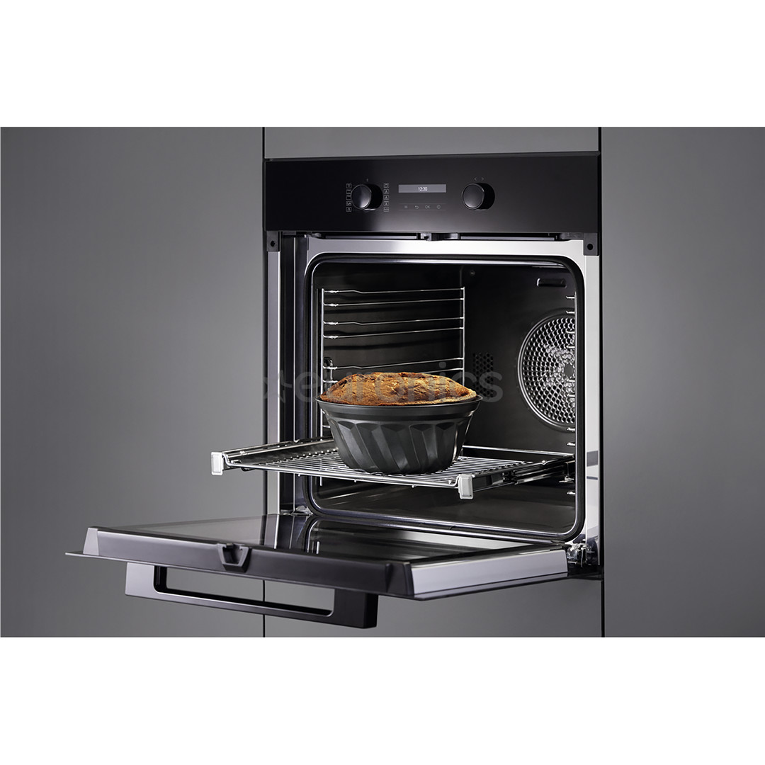 Miele, 76 L, pyrolytic cleaning, black - Built-in oven