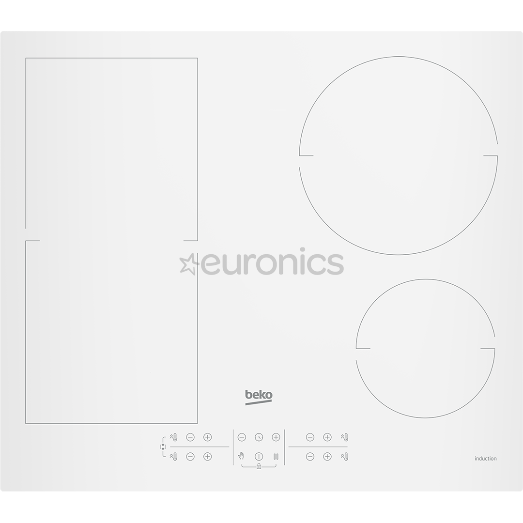 Beko, laius 58 cm, valge - Integreeritav induktsioonpliidiplaat