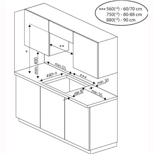 Beko, width 58 cm, white - Built-in induction hob