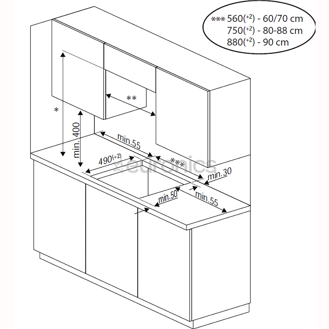 Beko, width 58 cm, white - Built-in induction hob