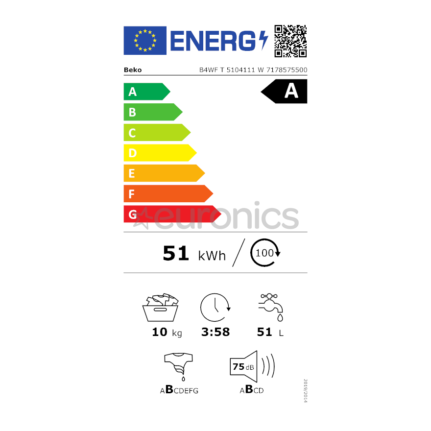 Beko, 10 кг + 10 кг - Стиральная машина + сушильная машина
