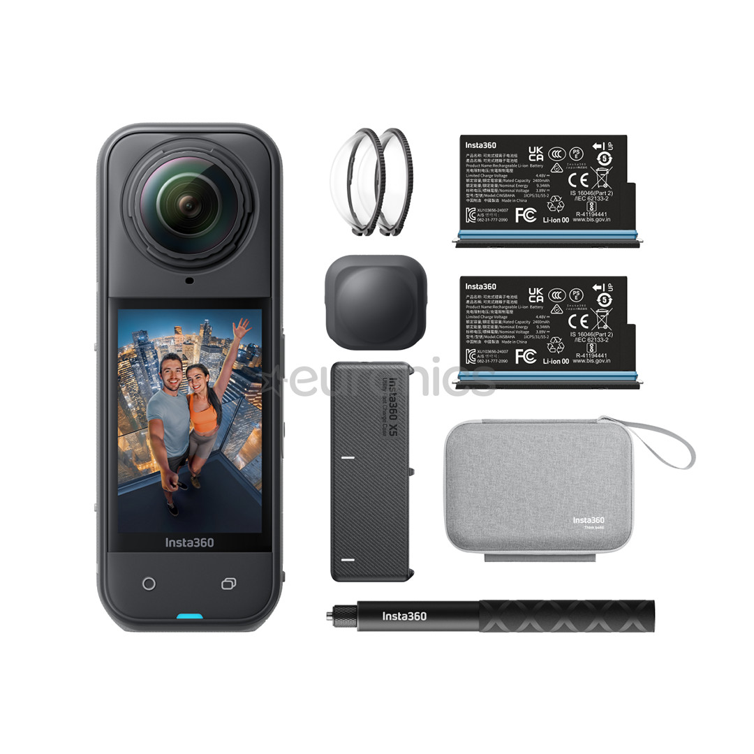 Insta360 X5 Essential Bundle, 8K, 360º, must - Tegevuskaamera