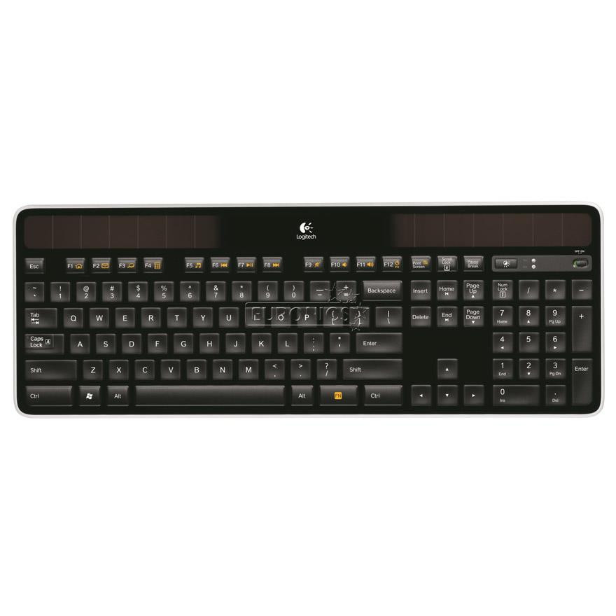 Logitech Solar K750, ENG/RUS, must - Juhtmevaba klaviatuur