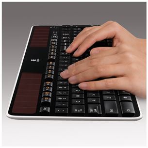 Logitech Solar K750, ENG/RUS, must - Juhtmevaba klaviatuur