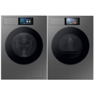 Samsung, 9 kg + 9 kg, tumehõbe - Pesumasin + Pesukuivati WF90F09C4SU4+DV90F09