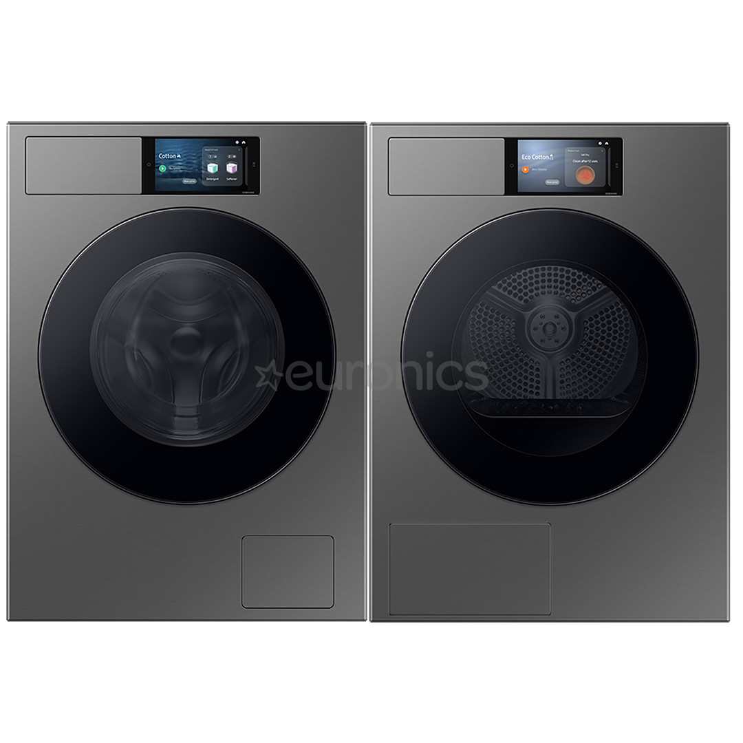 Samsung, 9 kg + 9 kg, tumehõbe - Pesumasin + Pesukuivati