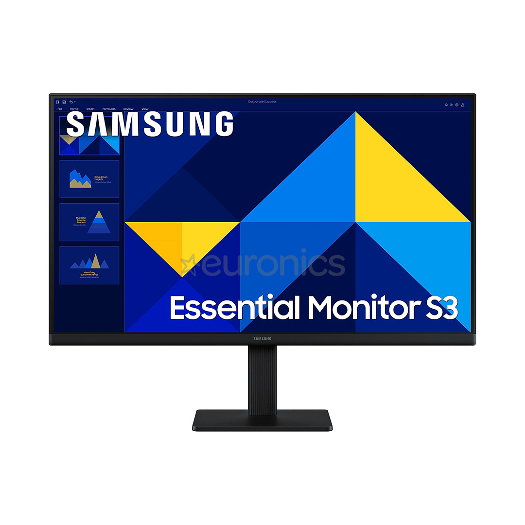 Samsung Essential S3, 24'', Full HD, IPS, black - Monitor LS24D300GAUXEN