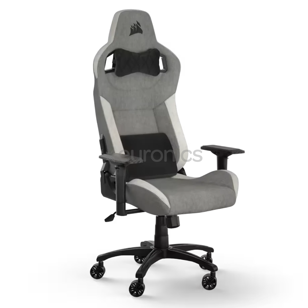 Corsair T3 RUSH Fabric, hall/valge - Mänguritool