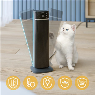 Philips 5000 series, 2000 W, dark grey/black - Tower Ceramic heater