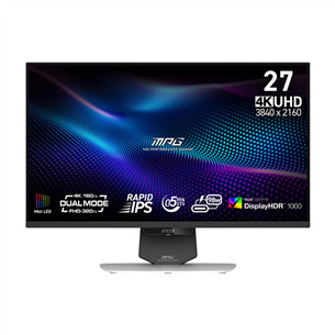 MSI MPG 274URDFW E16M, 27'', 4K UHD, Mini LED, 160 Гц, USB-C, белый - Монитор 9S6-3CF09H-020