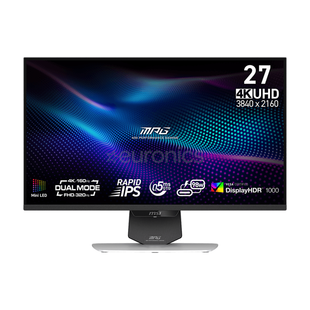 MSI MPG 274URDFW E16M, 27'', 4K UHD, Mini LED, 160 Гц, USB-C, белый - Монитор
