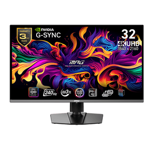MSI MPG 321URX, 32'', 4K UHD, QD-OLED, 240 Hz, USB-C, black - Monitor 9S6-3DD29A-001