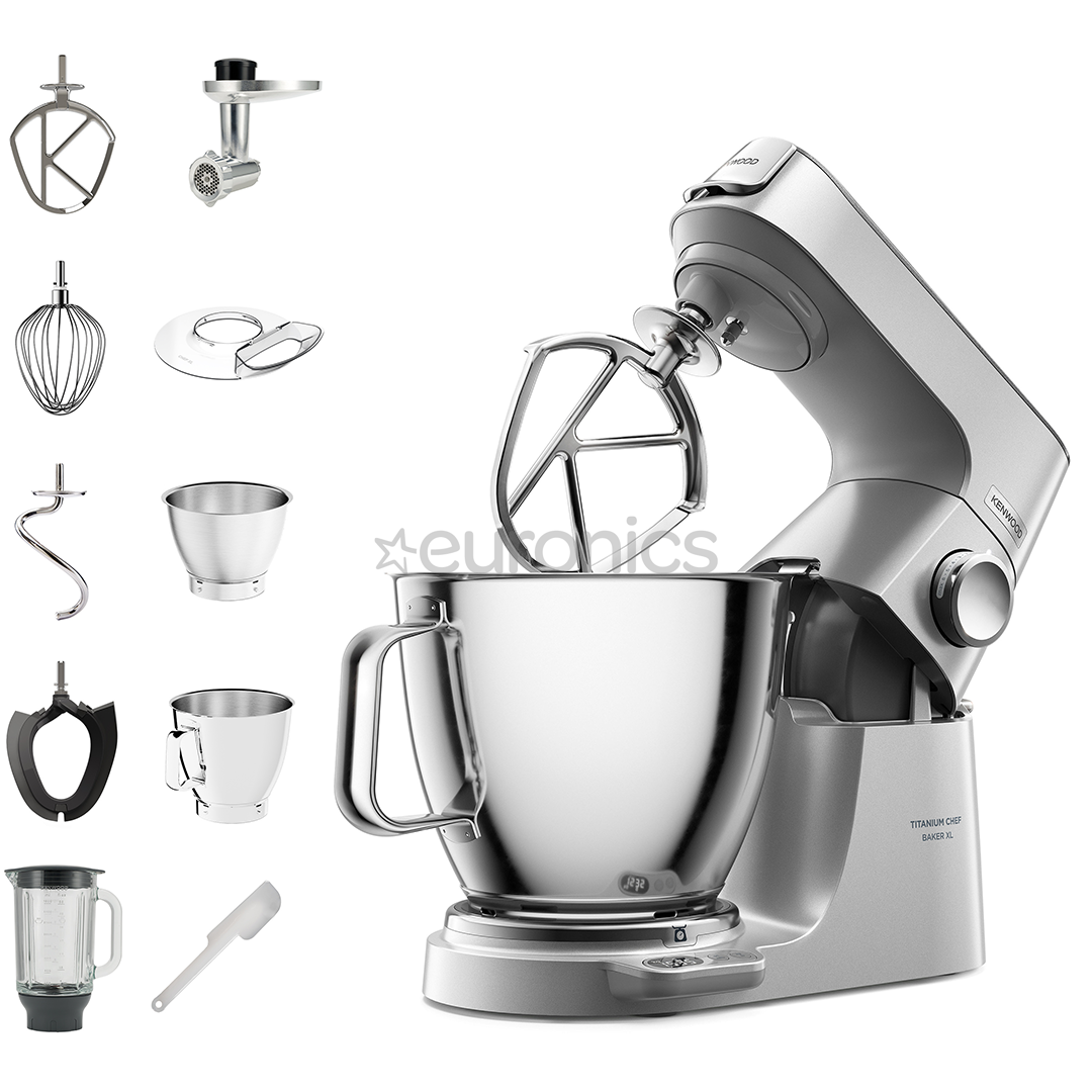 Kenwood Titanium Chef Baker XL, 7 L / 5 L, 1200 W, hõbedane - Köögikombain