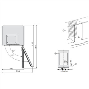 Miele, 32 bottles, height 82 cm, black - Built-in Wine Cooler