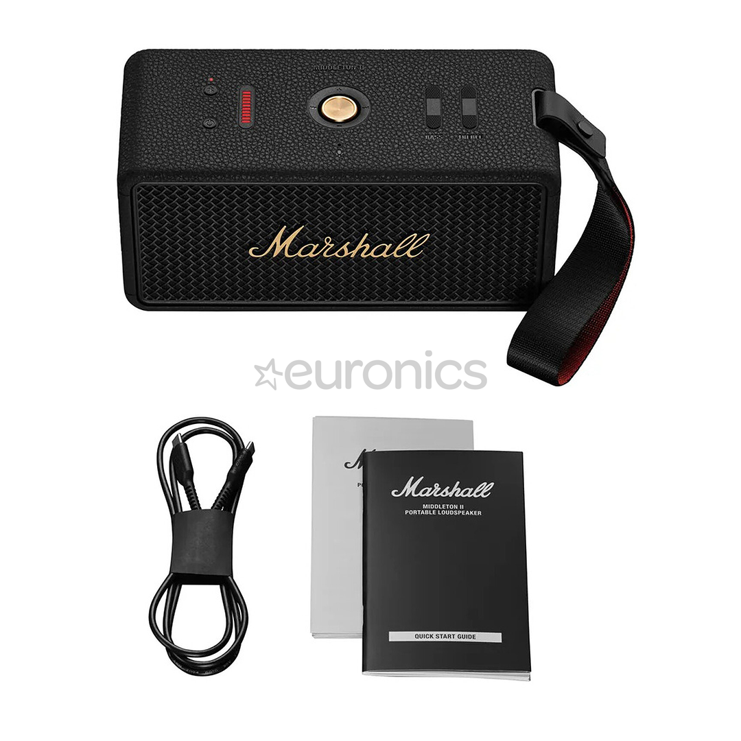 Marshall Middleton II, black/brass - Portable wireless speaker
