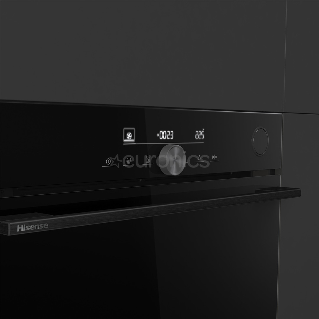 Hisense, 77 L, pyrolytic cleaning, black - Built-in oven