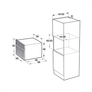 Hisense, 50 л, черный - Интегрируемый духовой шкаф с функией микроволн
