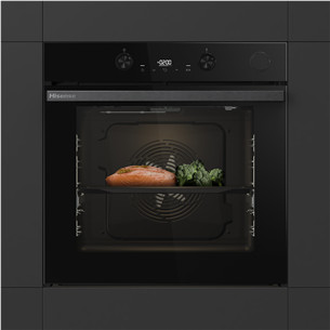 Hisense, 77 л, Steam Add Plus, черный - Интегрируемый духовой шкаф