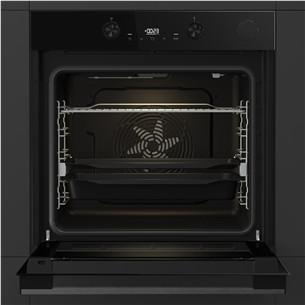 Hisense, 77 л, Steam Add Plus, черный - Интегрируемый духовой шкаф
