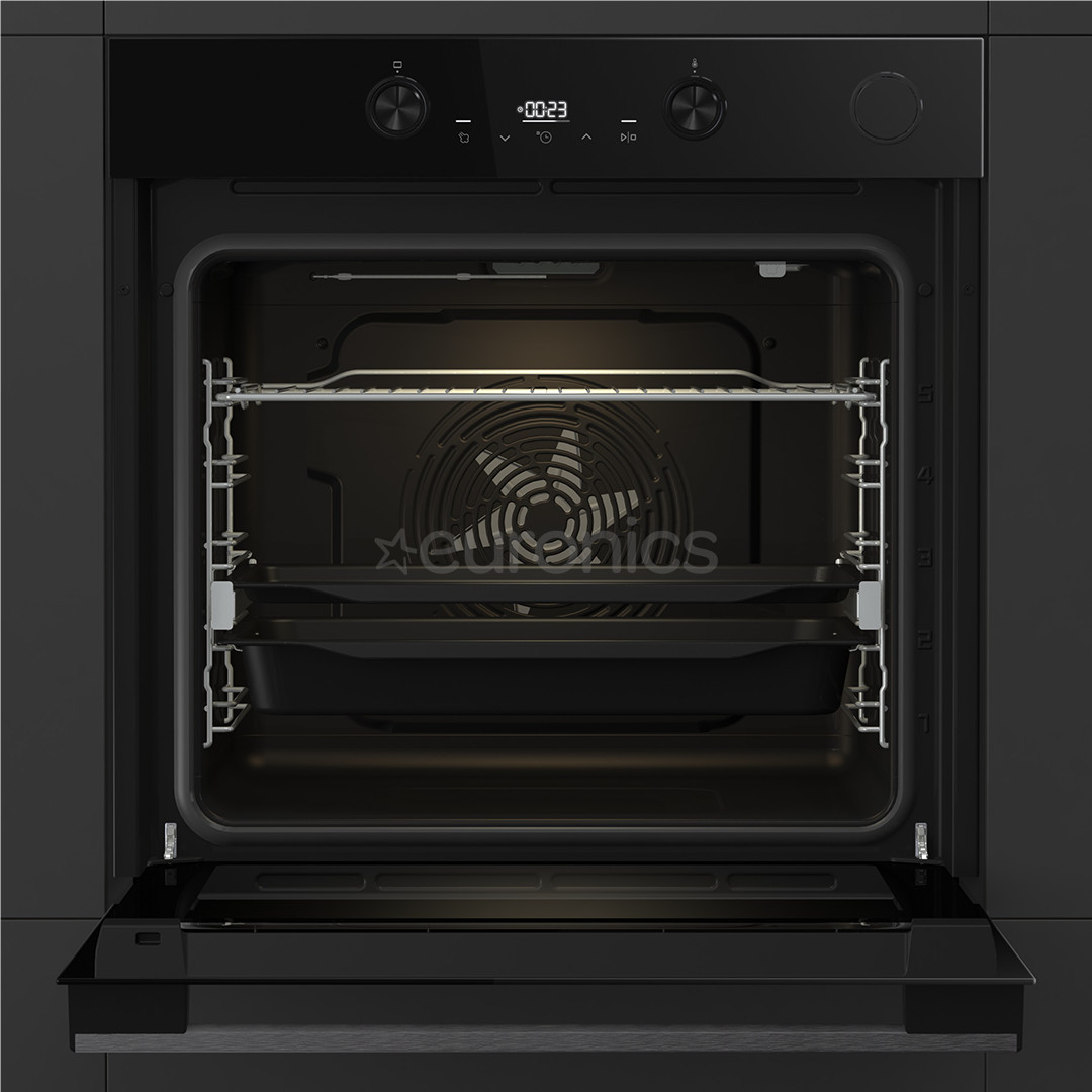 Hisense, 77 л, Steam Add Plus, черный - Интегрируемый духовой шкаф