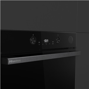 Hisense, 77 л, Steam Add Plus, черный - Интегрируемый духовой шкаф