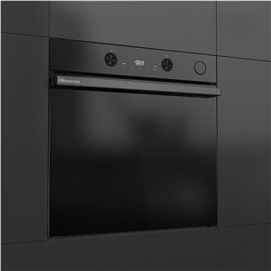 Hisense, 77 л, Steam Add Plus, черный - Интегрируемый духовой шкаф