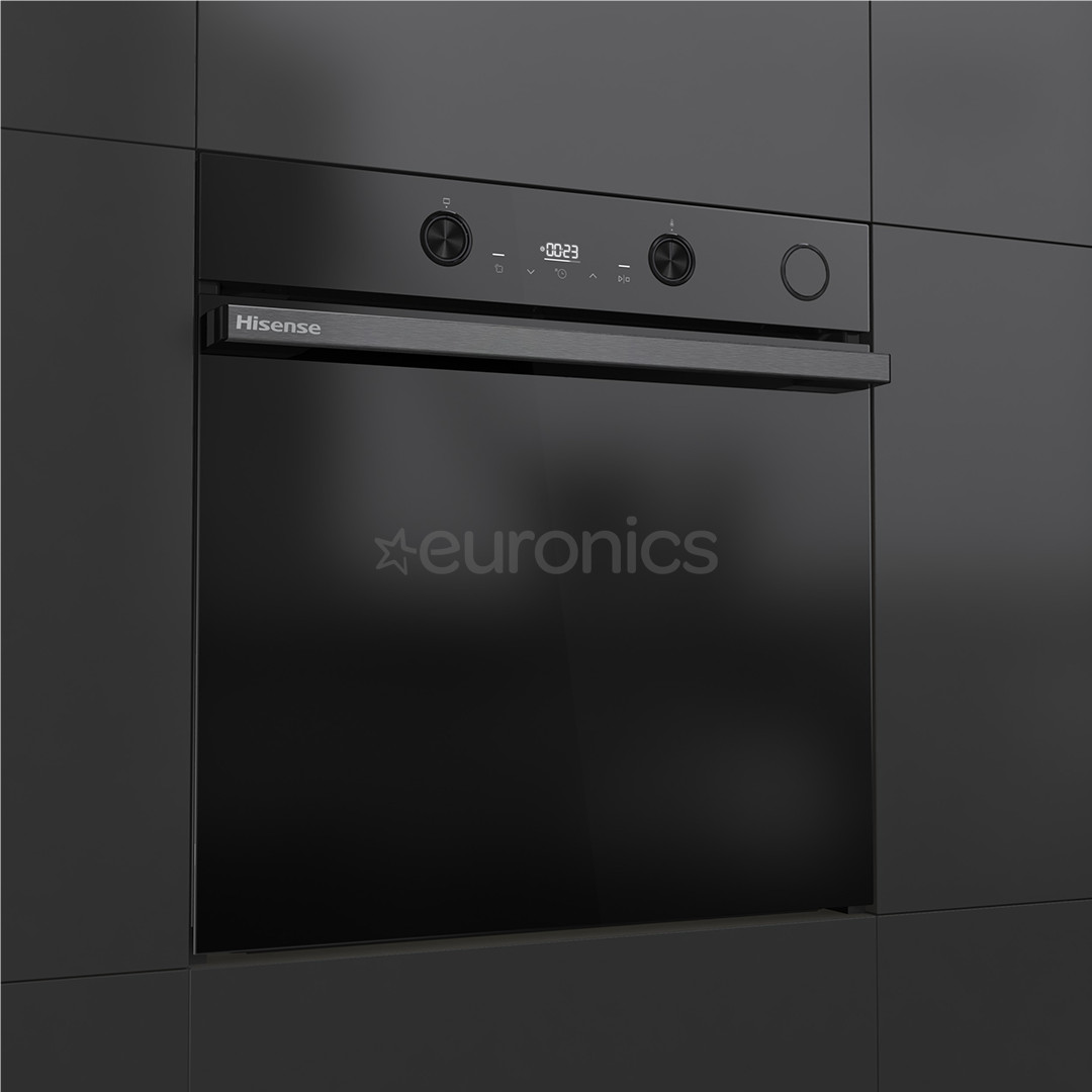 Hisense, 77 л, Steam Add Plus, черный - Интегрируемый духовой шкаф