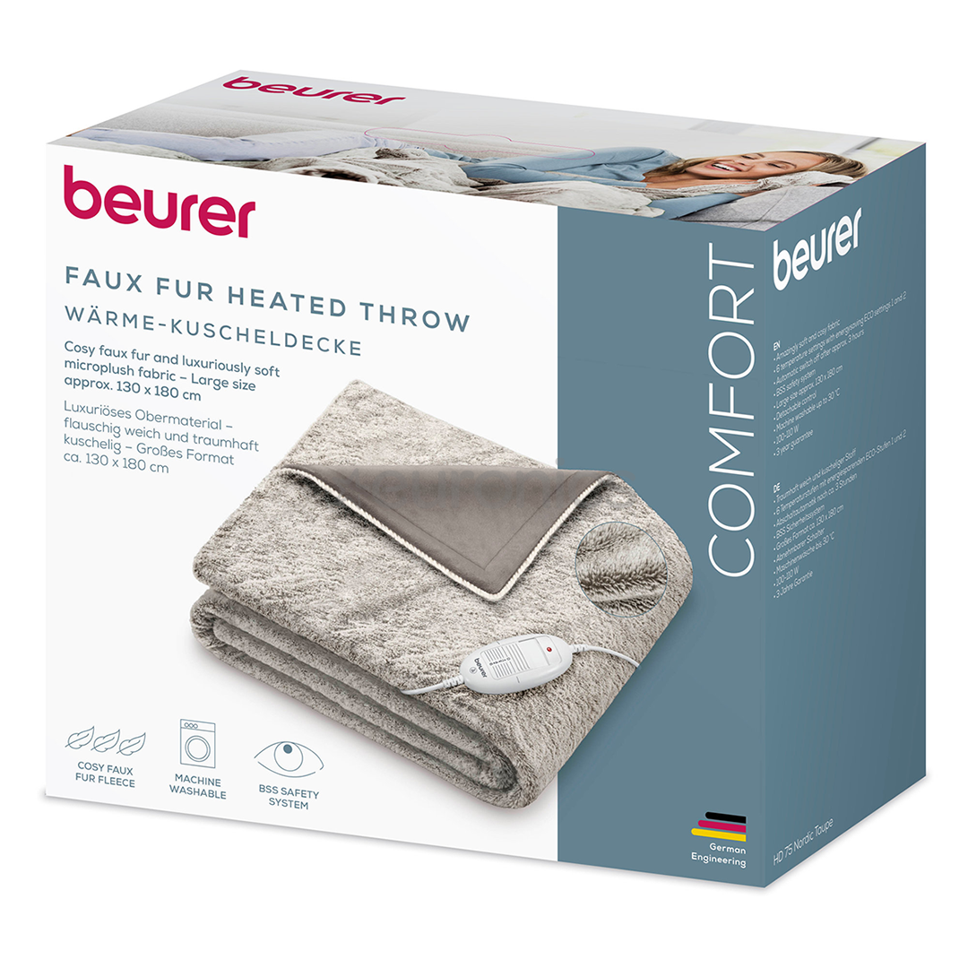 Beurer HD 75 Cosy Nordic, 180x130 cm, hall - Soojenduspleed