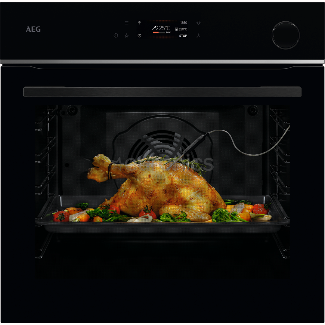 AEG 7000 Series MealAssist with SteamCrisp, 72 л, пиролитическая очистка, черный - Интегрируемый духовой шкаф