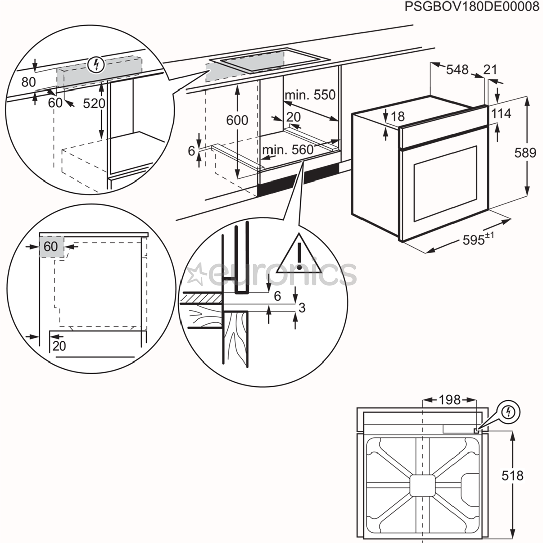 AEG 7000 Series MealAssist with SteamCrisp, 72 л, пиролитическая очистка, черный - Интегрируемый духовой шкаф