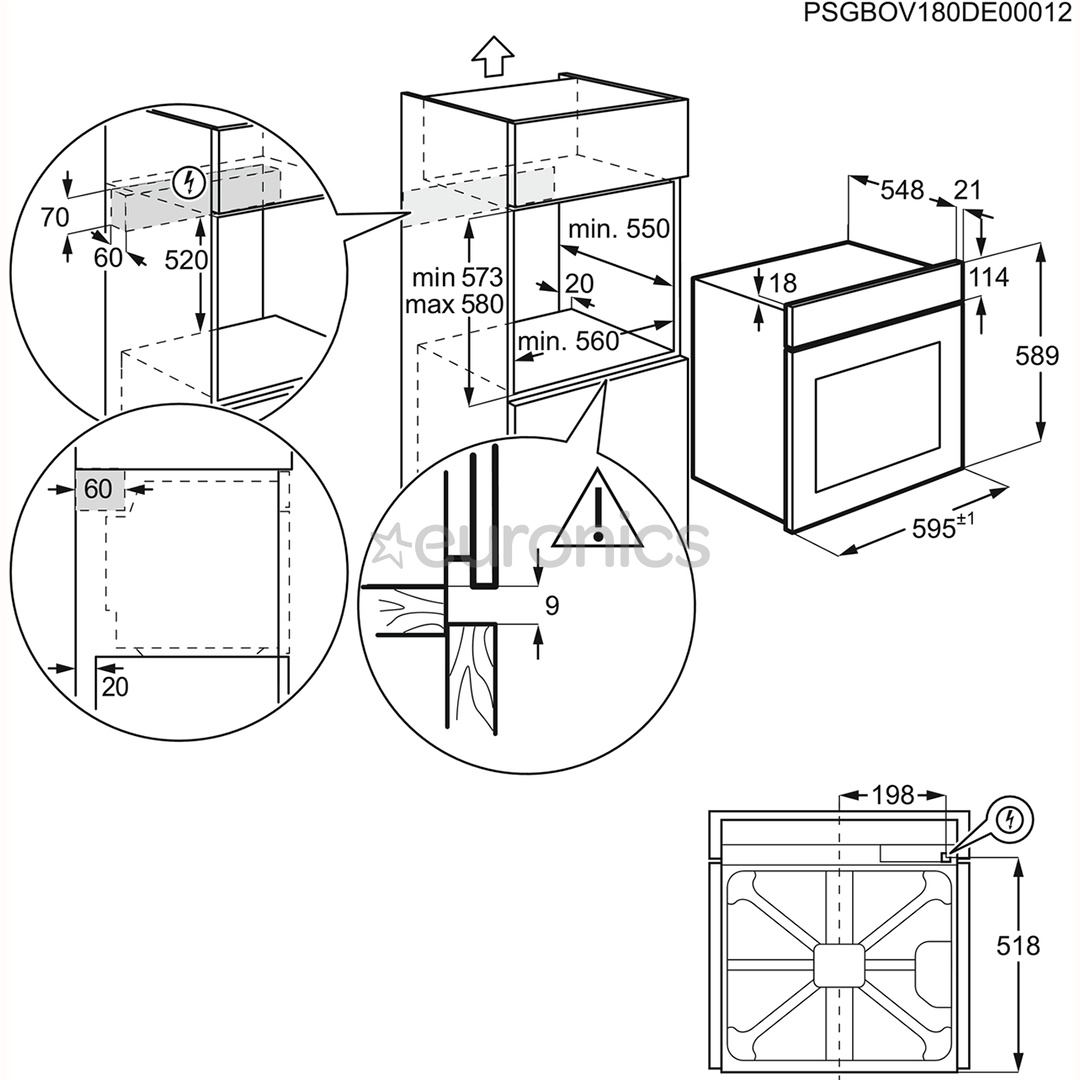 AEG 7000 Series MealAssist with SteamCrisp, 72 л, пиролитическая очистка, черный - Интегрируемый духовой шкаф