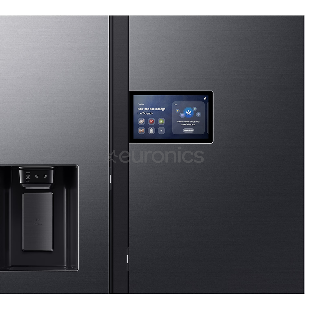 Samsung Bespoke AI Home, NoFrost, 621 л, высота 179 см, черный - SBS-холодильник