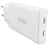 SBS Wall Charger, 2xUSB-C, 67 Вт, белый - Зарядное устройство
