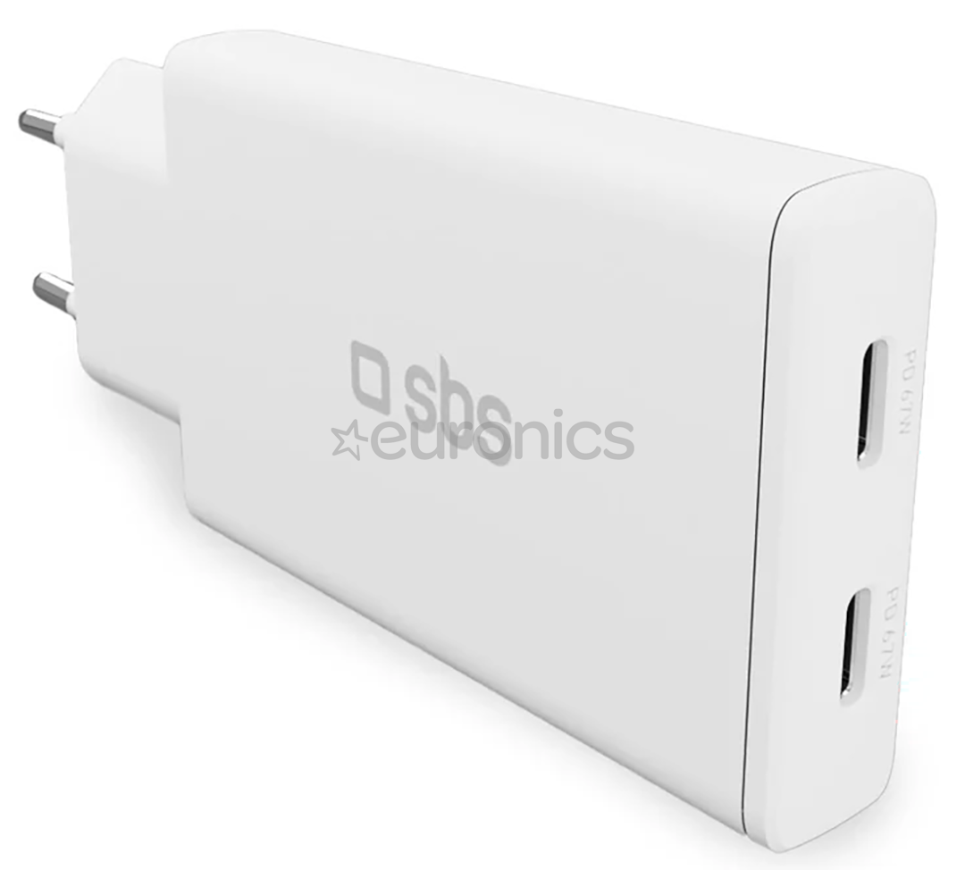 SBS Wall Charger, 2xUSB-C, 67 Вт, белый - Зарядное устройство