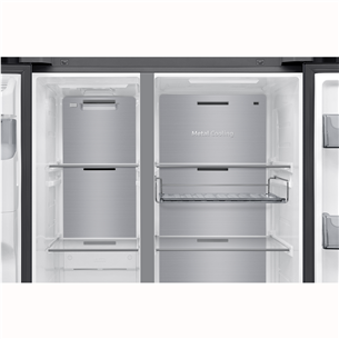 Samsung Bespoke AI Home, NoFrost, 621 л, высота 179 см, черный - SBS-холодильник