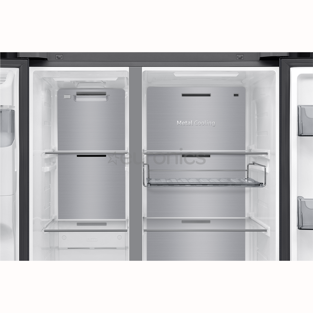 Samsung Bespoke AI Home, NoFrost, 621 л, высота 179 см, черный - SBS-холодильник