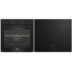 Beko, 72 L, must - Integreeritav ahi + induktsioonpliidiplaat BBIE11100B+HII64400S