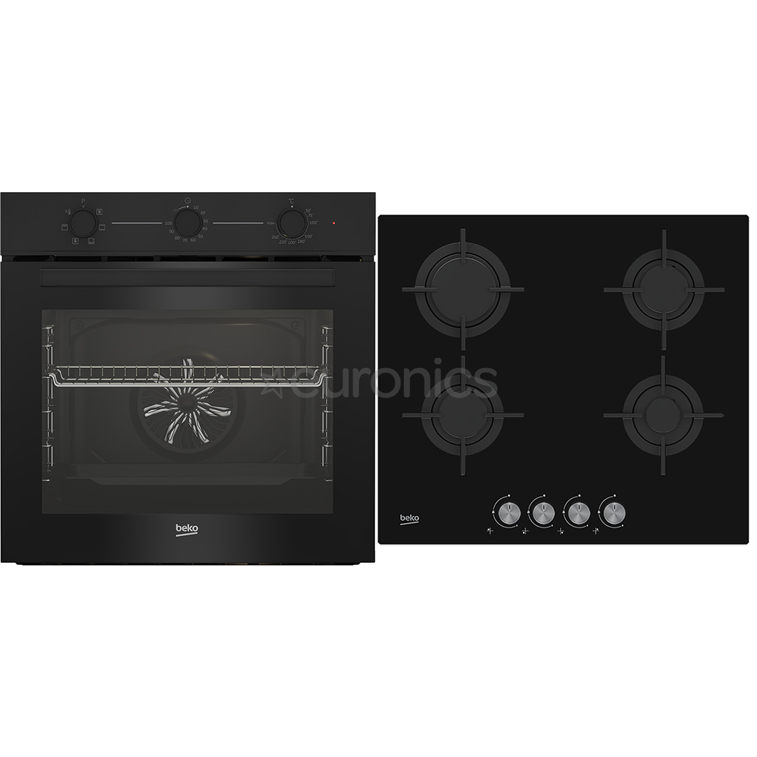 Beko, 72 L, black - Built-in oven + Gas Hob