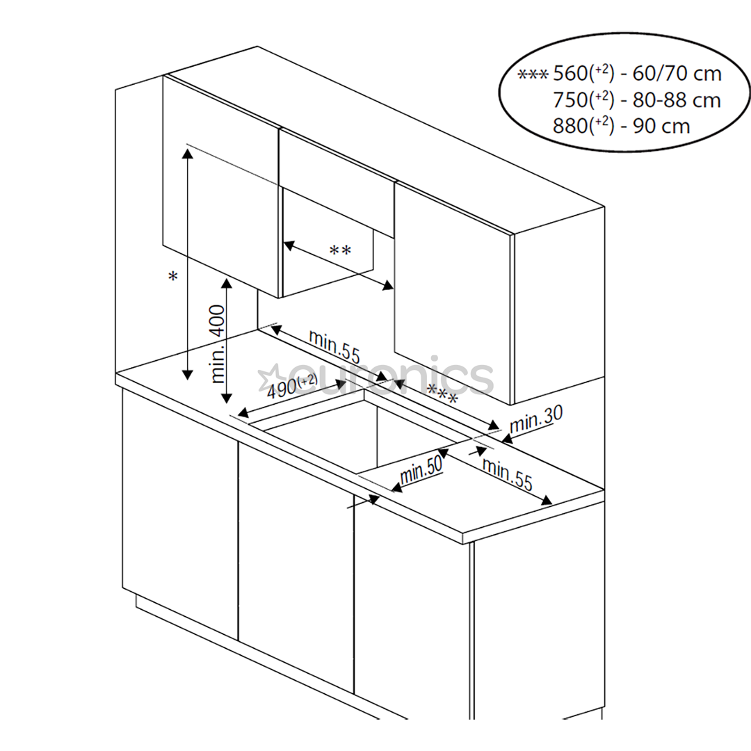 Beko, 72 L, must - Integreeritav ahi + induktsioonpliidiplaat