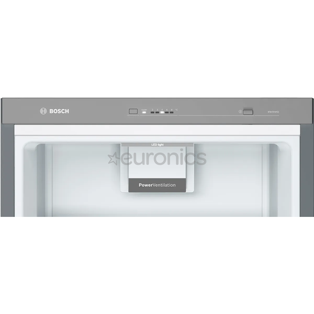 Bosch Series 4, NoFrost, height 186 cm, 346 L, black - Cooler
