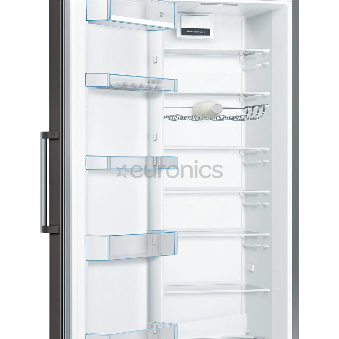 Bosch Series 4, NoFrost, height 186 cm, 346 L, black - Cooler